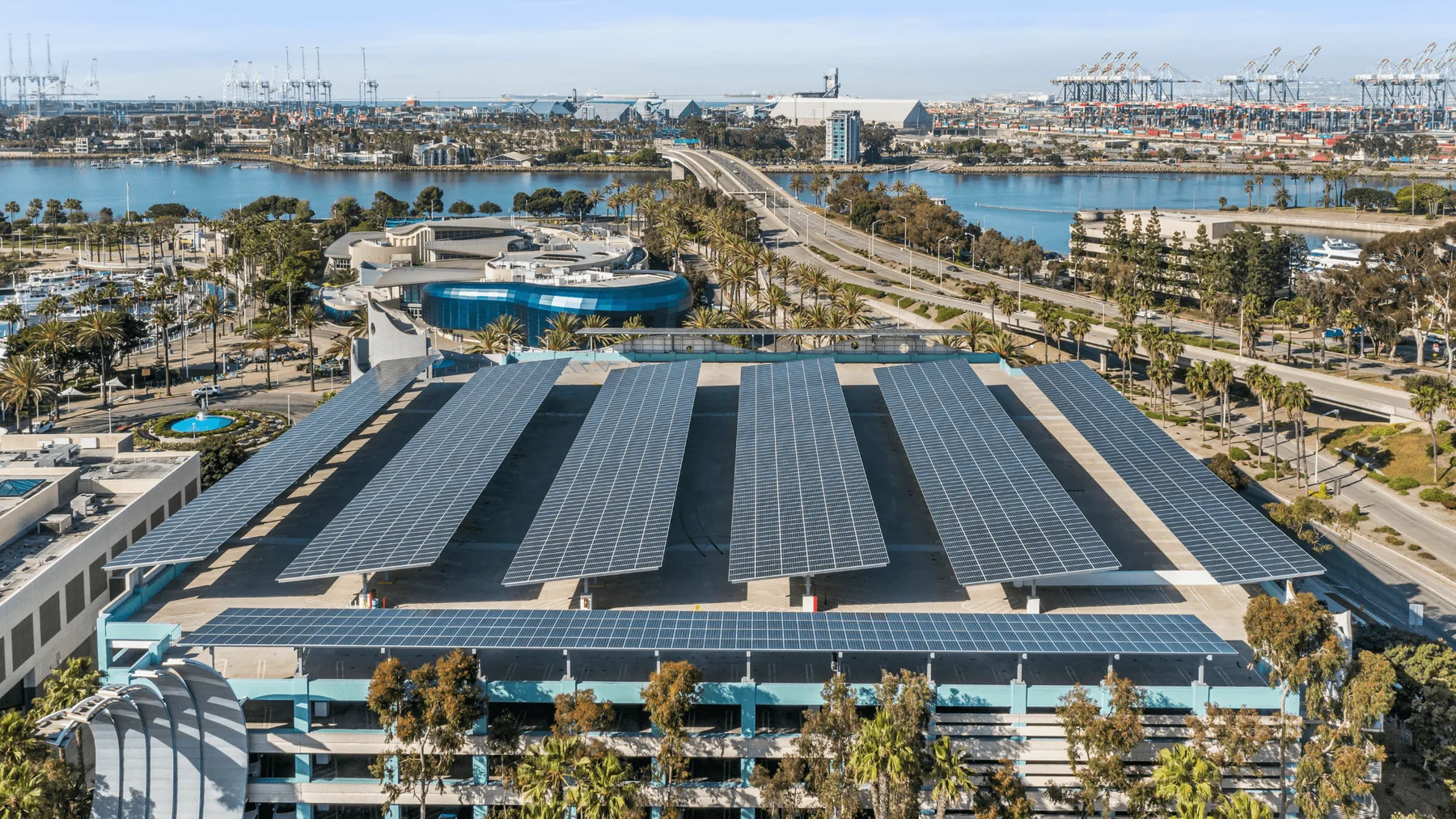Aquarium of the Pacific: solar parking garage