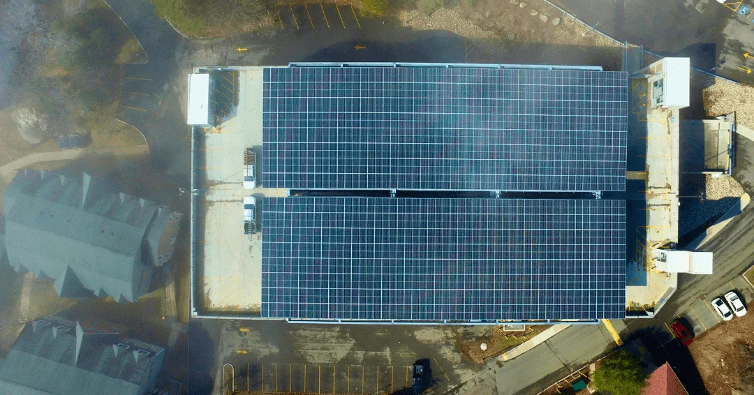 Endicott College: solar parking garage, view 2