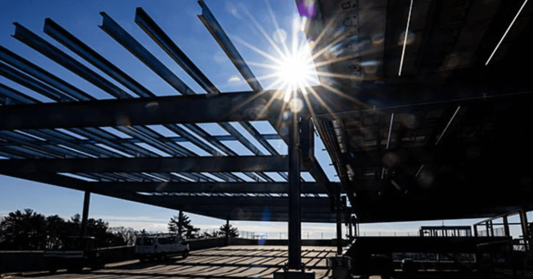 Endicott College: solar parking garage, view 4