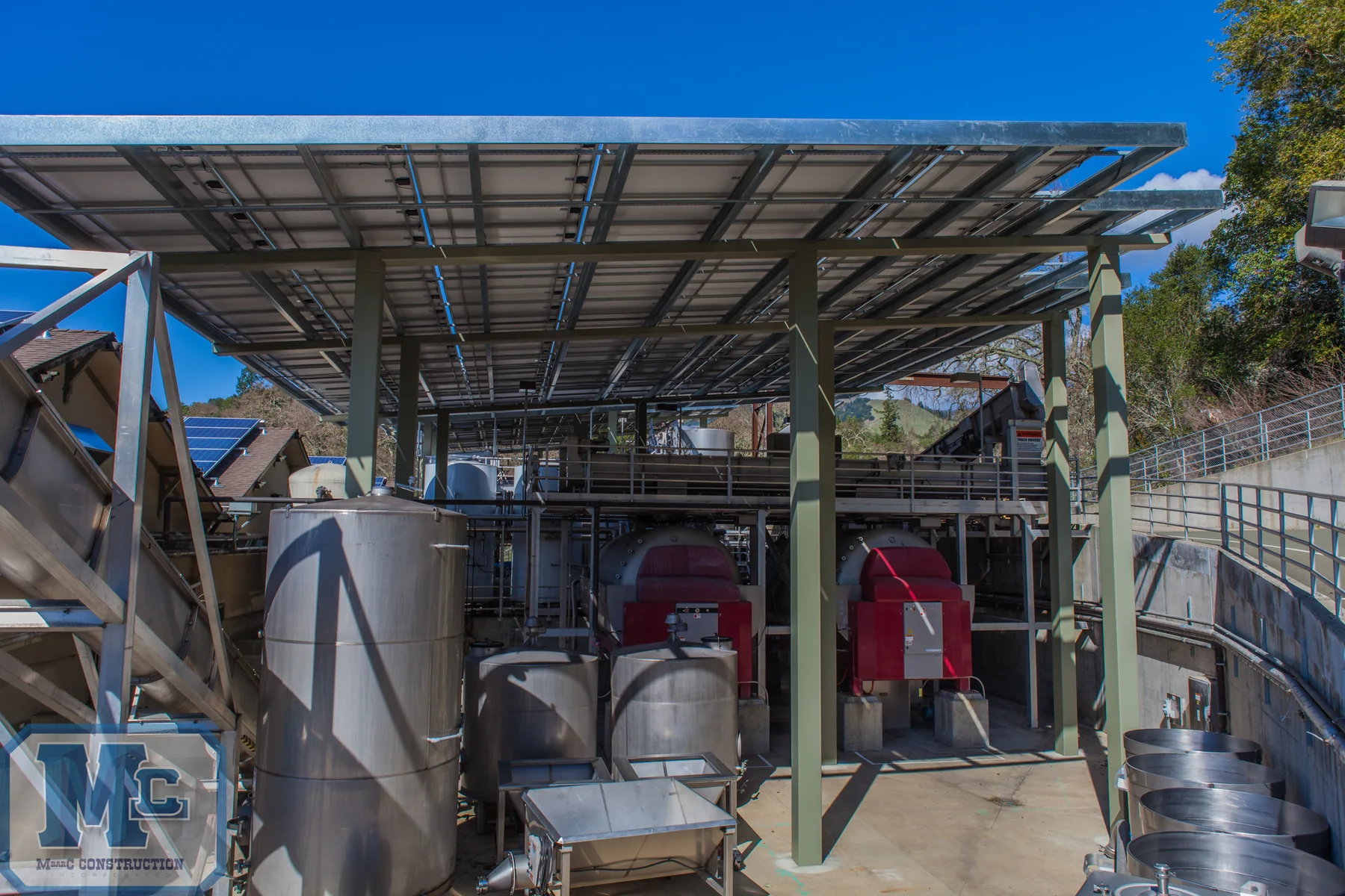 Chateau St. Jean Winery: custom solar structures