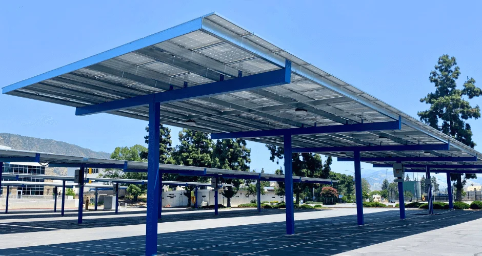 Citrus College: semi-cantilever solar carports