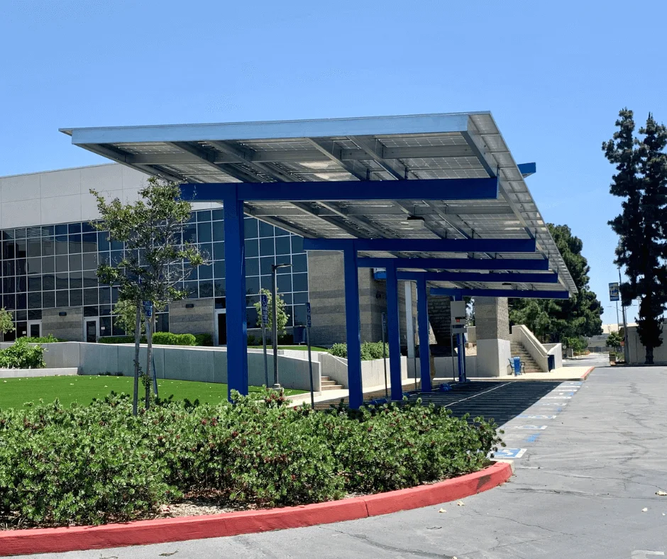 Citrus College: semi-cantilever solar carports
