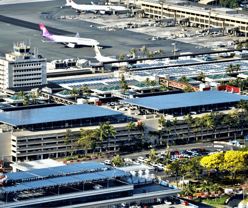 Honolulu International Airport: solar parking garage canopies