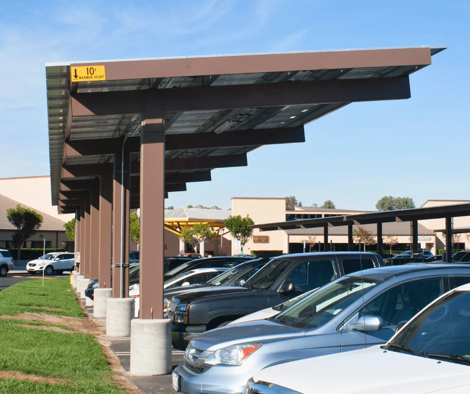Irvine Unified School District: semi-cantilever solar carports