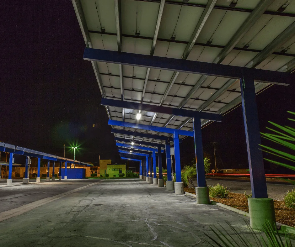Lemoore Unified School District: semi-cantilever solar carports
