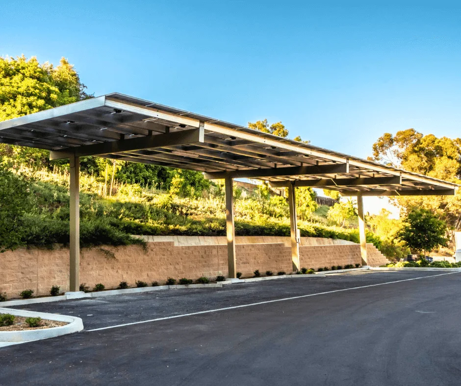 Neighborhood Healthcare: semi-cantilever solar carports