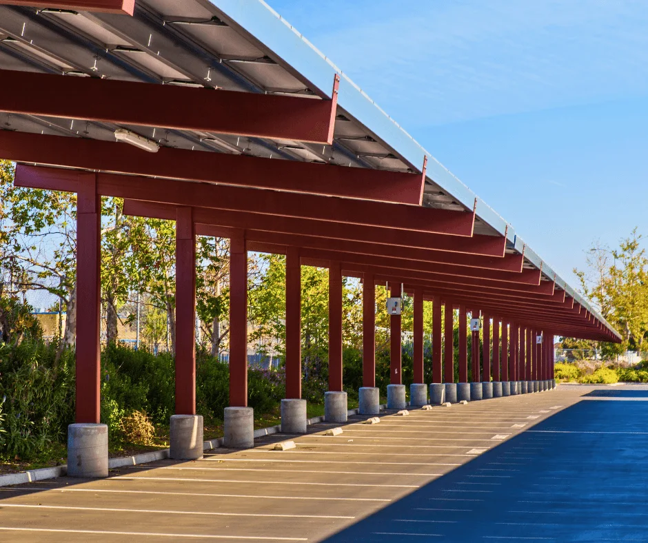 Richard E. Byrd School: semi-cantilever solar carports