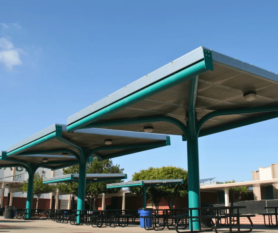 Saddleback High School: custom shade structures
