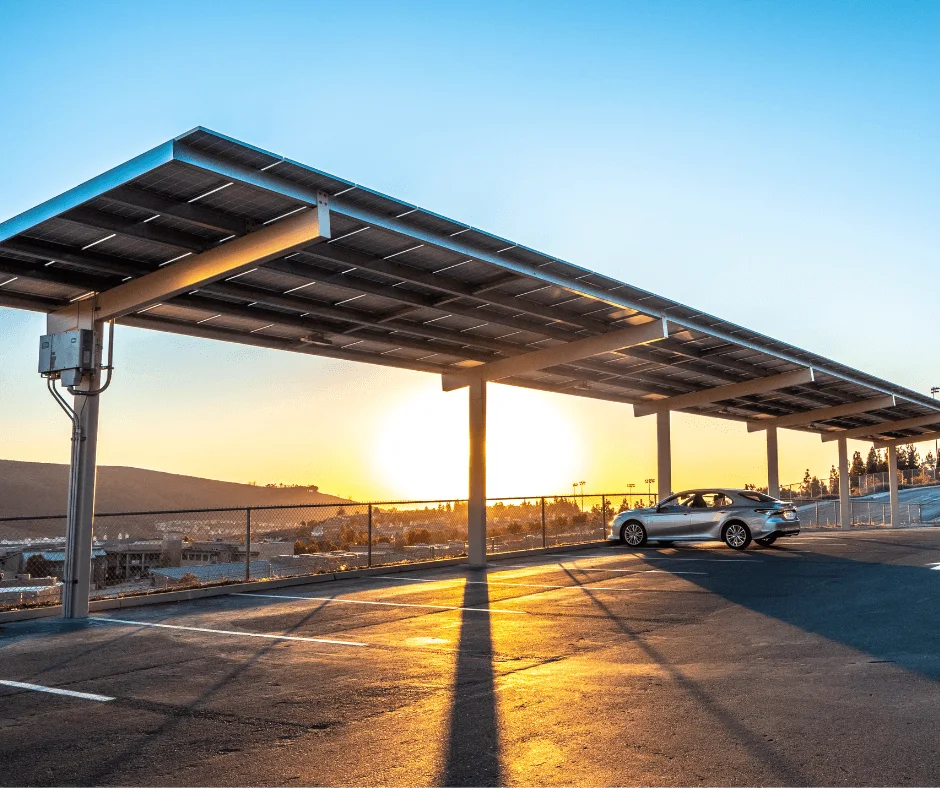 San Elijo Elementary: semi-cantilever solar carports
