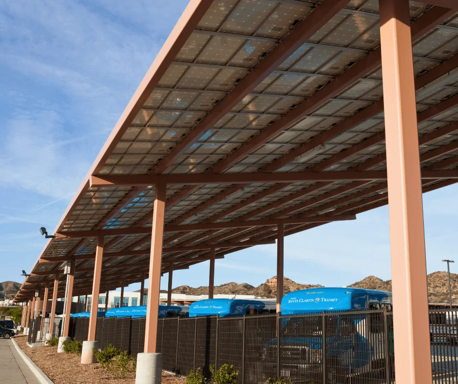 Santa Clarita Transit Center: two-post shade canopies