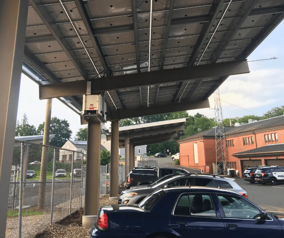 Town of Vernon: semi-cantilever solar carports
