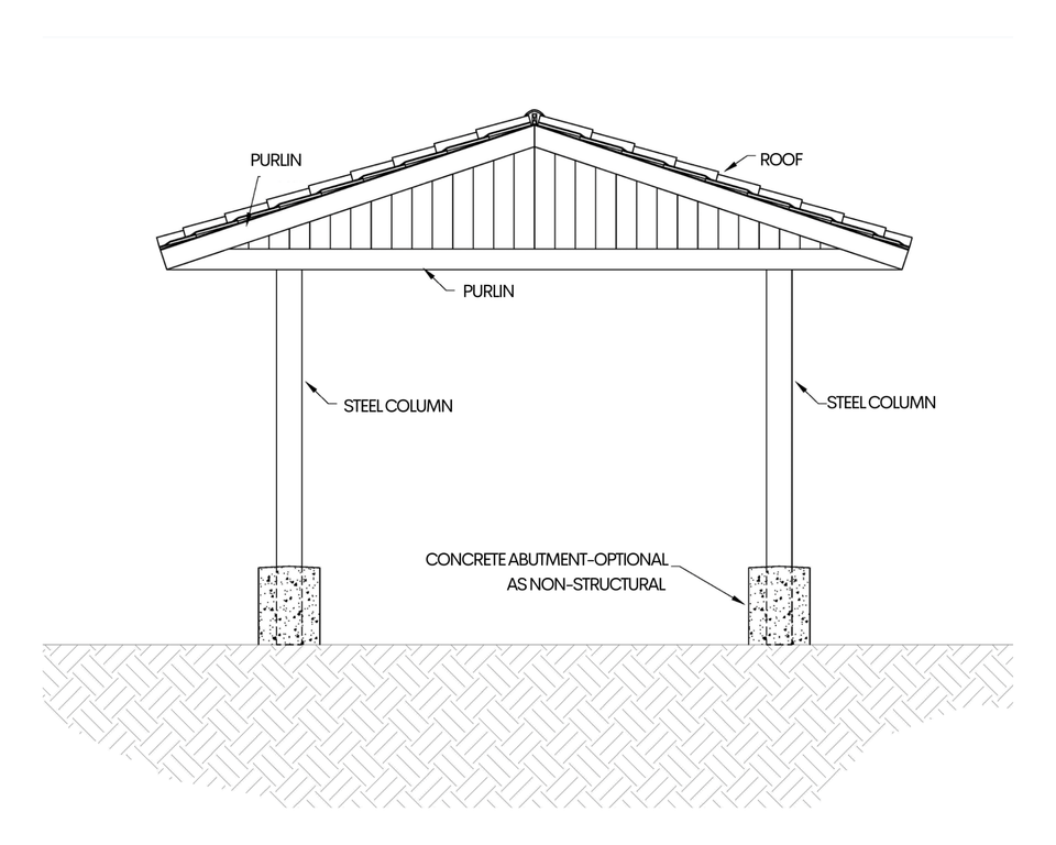 Saddleback Shade Structure cut-view diagram