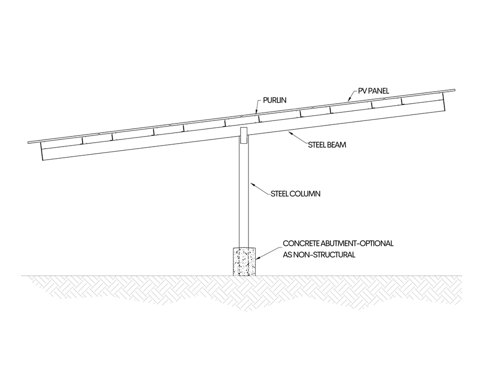 T Structure Carport cut-view diagram