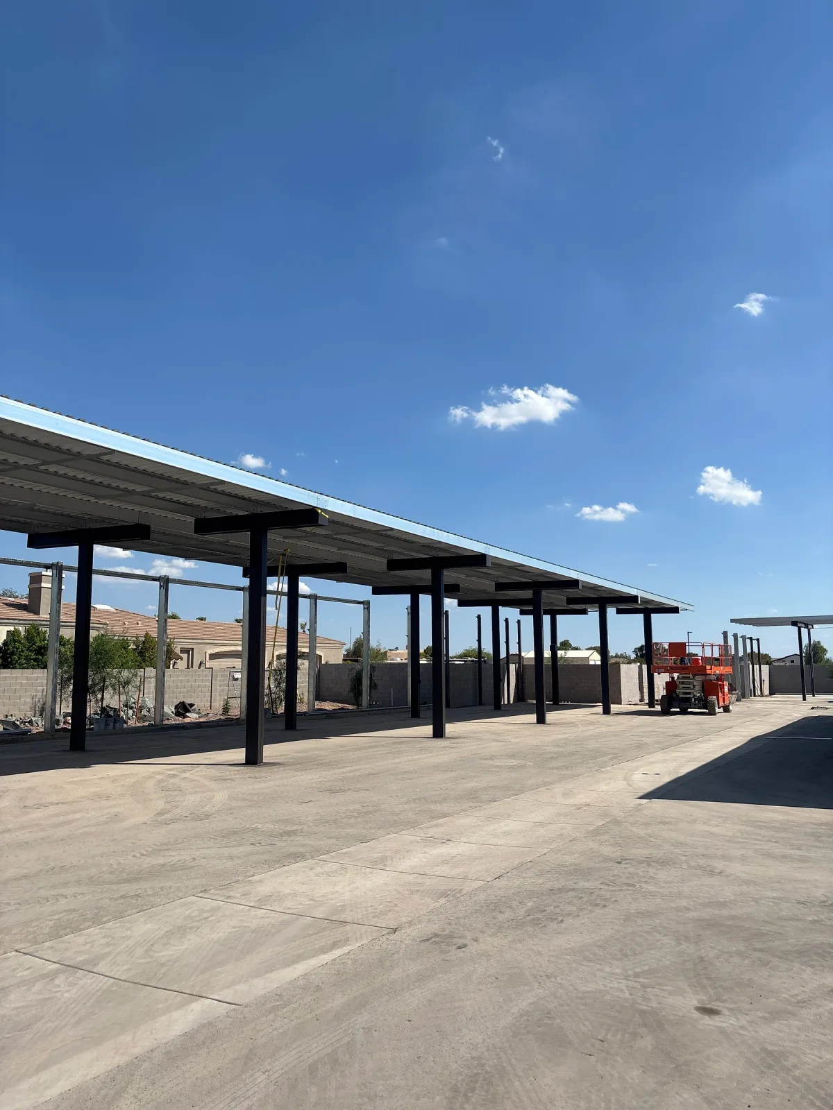 Drive aisle between storage canopies at Lake Pleasant