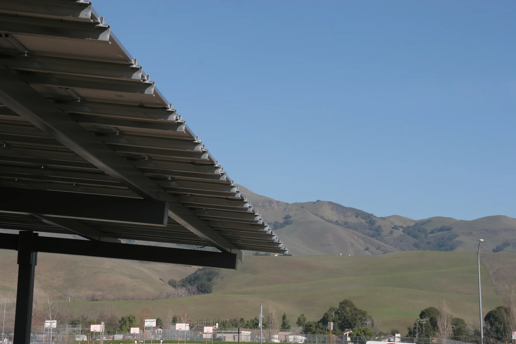 Milpitas High School: solar carports, view 2