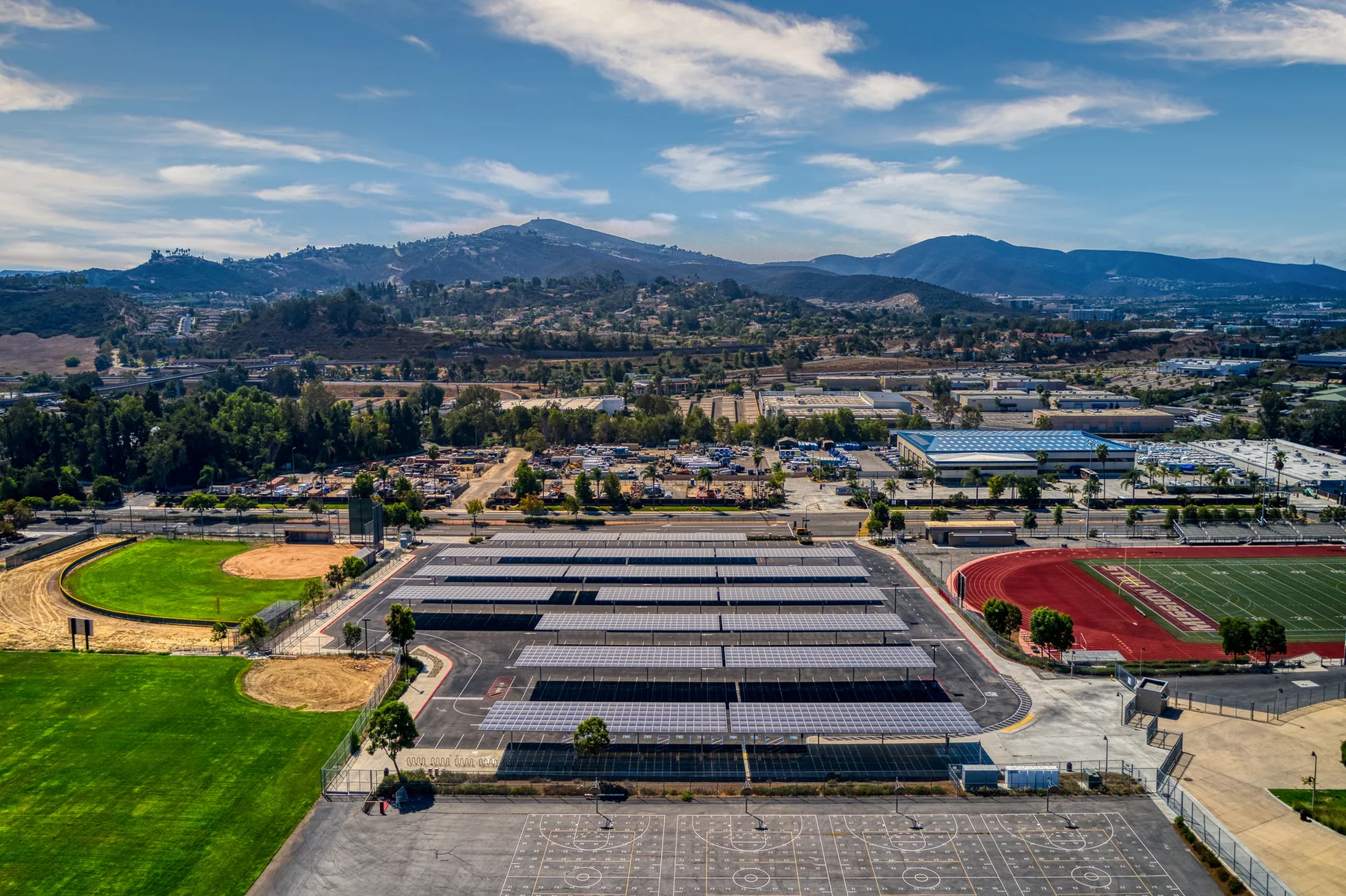 Mission Hills High School: solar carports, view 2