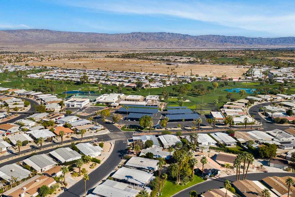 Palm Desert Greens: solar carports, view 1