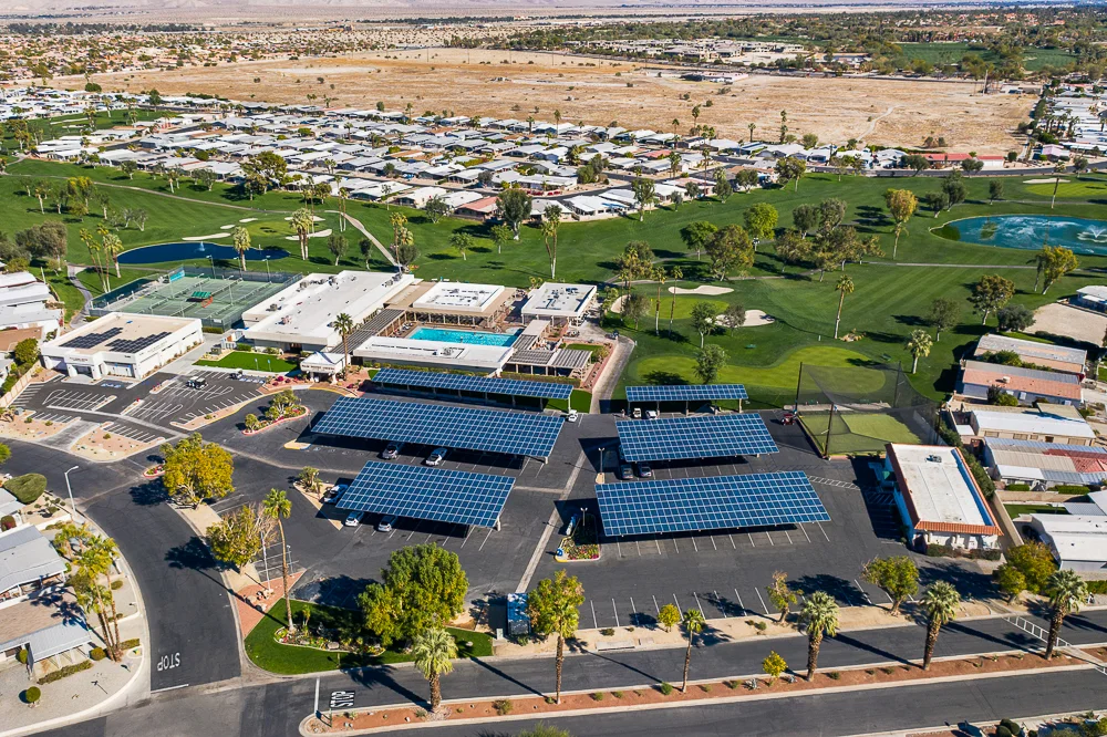 Palm Desert Greens: solar carports, view 2