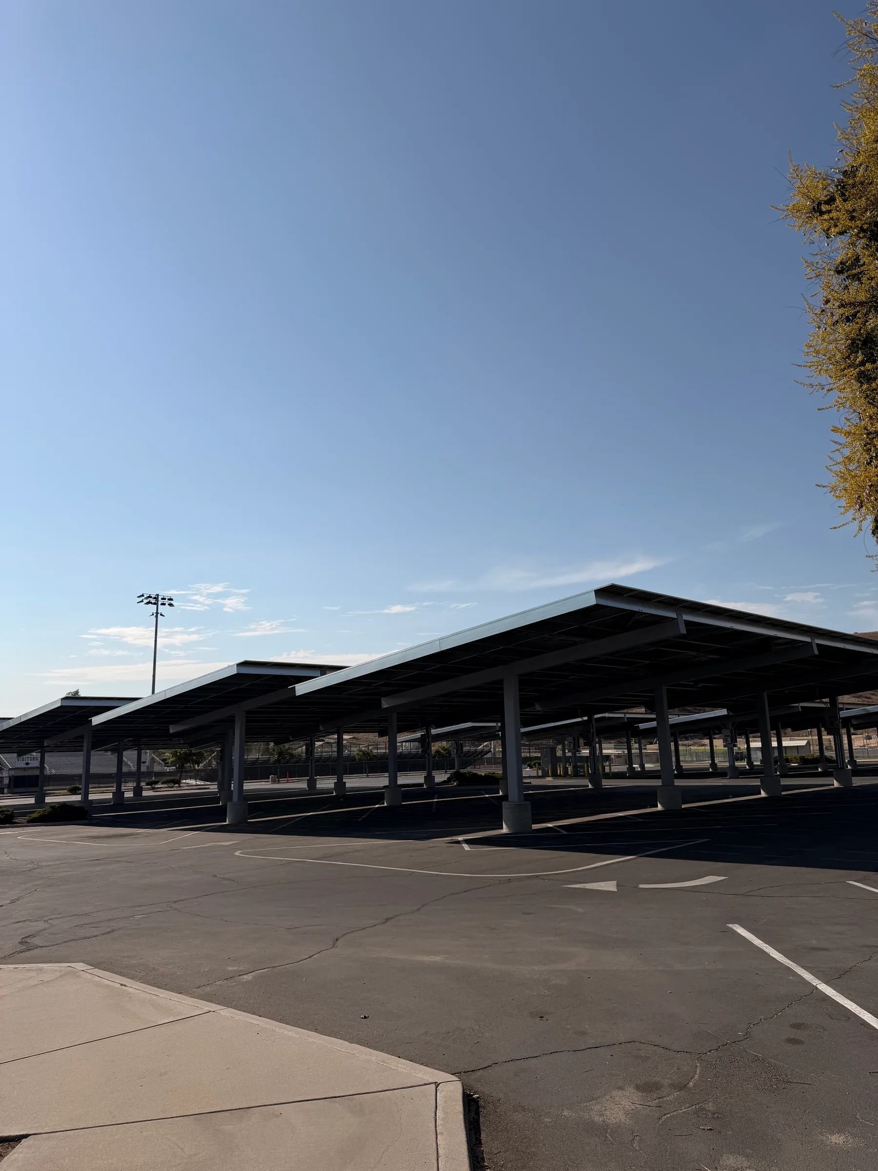 Yucaipa High School: solar carports, view 1