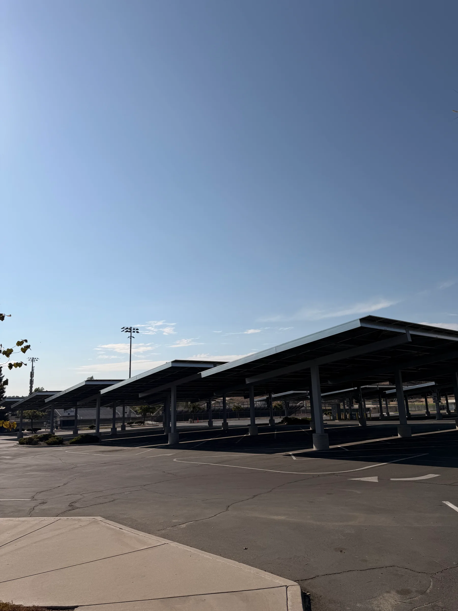 Yucaipa High School: solar carports, view 2